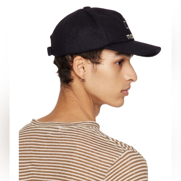 BRAND NEW WITH TAGS Isabel Marant Tyron Logo Wooly Felted Baseball Cap Black - Picture 12 of 13